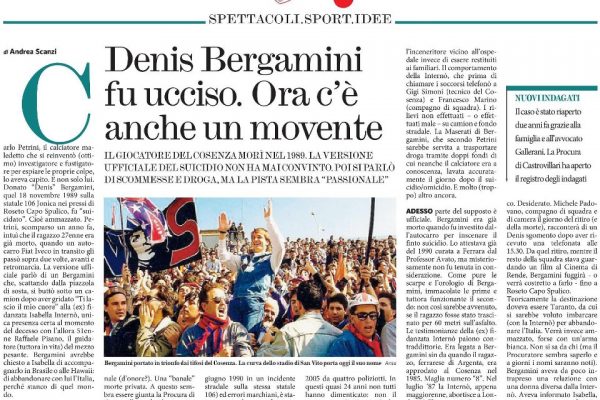 Caso Bergamini, il movente è passionale. Il reportage del Fatto Quotidiano
