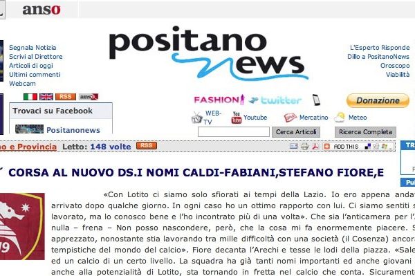 Mondo D. La Salernitana cerca Fiore. L’intervista a “Il Mattino”