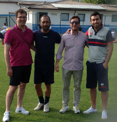 Il sindaco di Pescina Maurizio Di Nicola in visita al Cosenza Calcio. La soddisfazione di mister Cappellacci