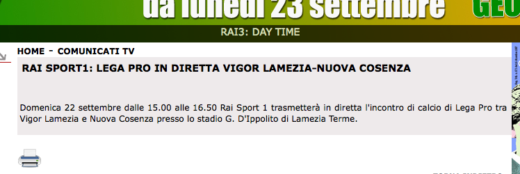 Vigor Lamezia-Cosenza in diretta su Rai Sport 1: esultano i cosentini fuori sede