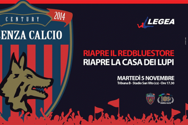 Dalle 17,30 in poi riapre il RedBlue Store, la Casa dei Lupi. La tifoseria è invitata a partecipare
