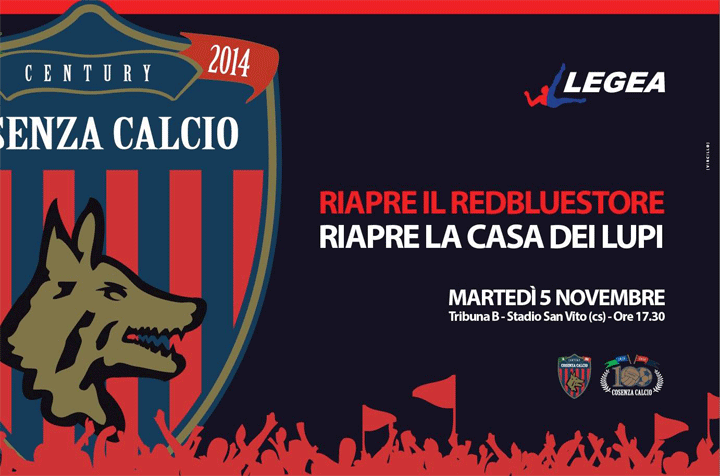 Dalle 17,30 in poi riapre il RedBlue Store, la Casa dei Lupi. La tifoseria è invitata a partecipare