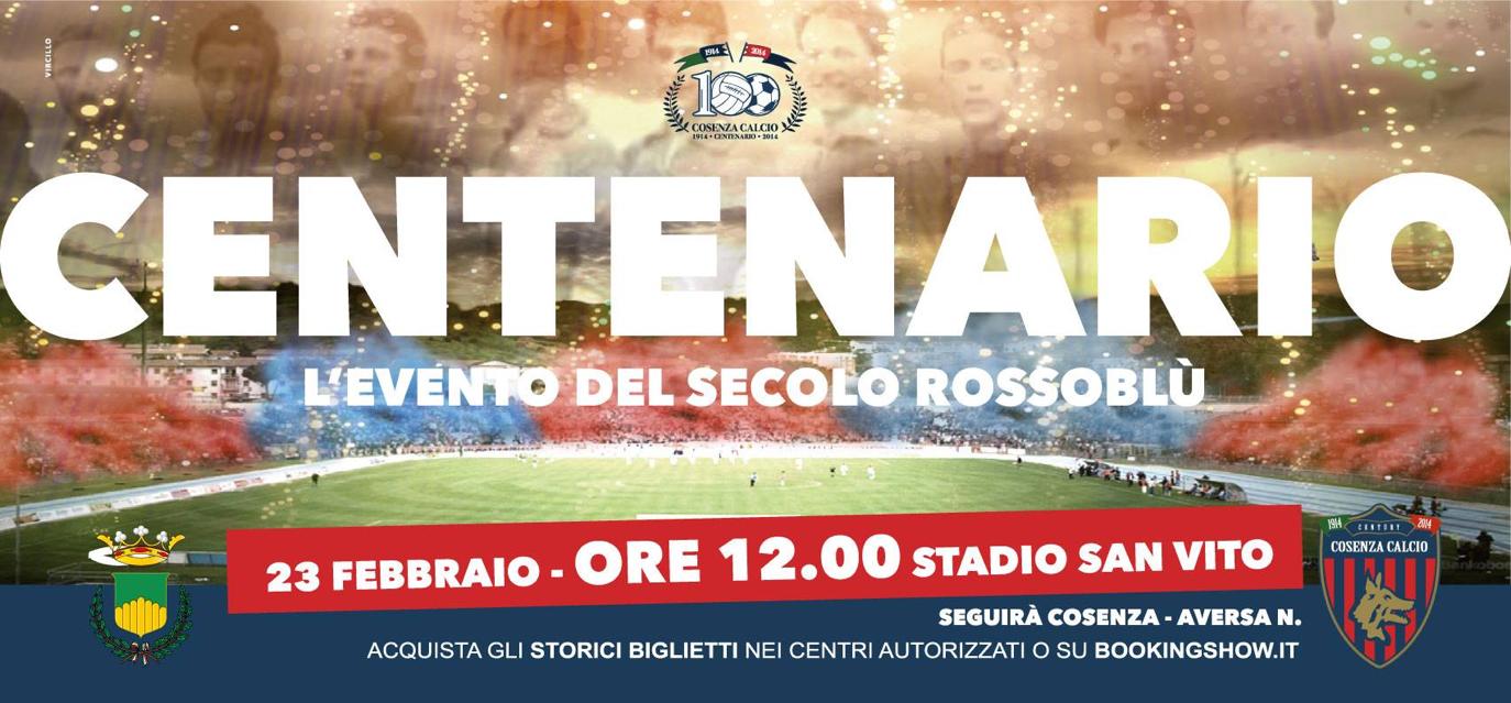 Parte la settimana del Centenario, l’evento del secolo rossoblu. Domenica 23 al San Vito cancelli aperti alle 12. Prevendita dei biglietti al RedBlueStore e nei punti vendita esterni Bookingshow