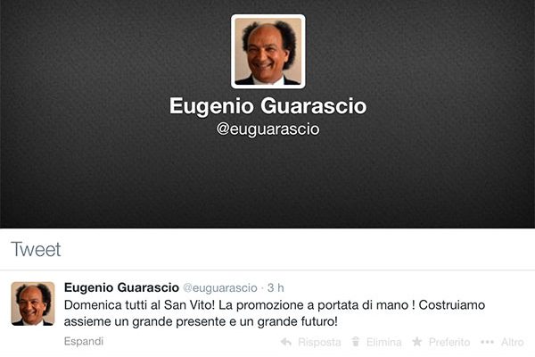 Il presidente Guarascio su Twitter:  “Domenica tutti al San Vito!