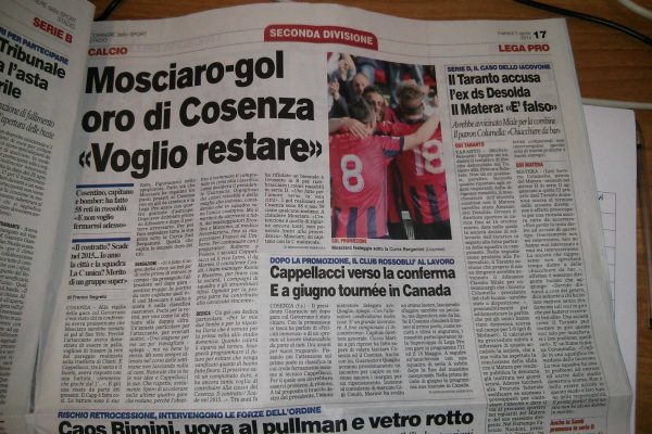 Cosenza in Lega Pro unica, grande risalto sul Corriere dello Sport