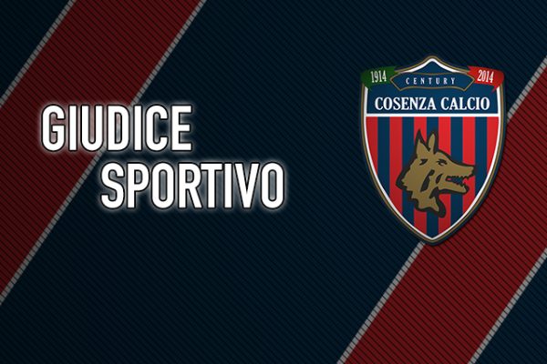 Le decisioni del Giudice Sportivo: ammenda per il Cosenza