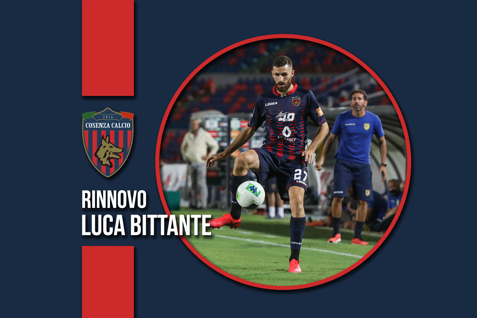 Luca Bittante si lega al Cosenza per altri due anni