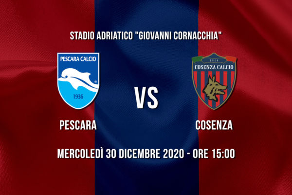 Le formazioni ufficiali di Pescara – Cosenza