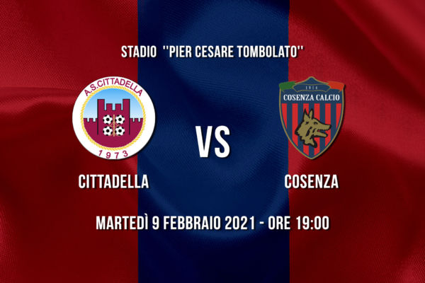 Le formazioni ufficiali di Cittadella – Cosenza