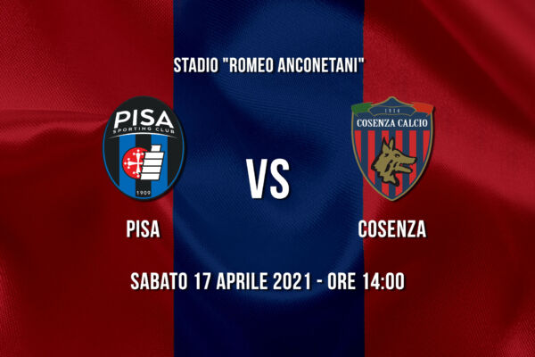 Le formazioni ufficiali di Pisa – Cosenza