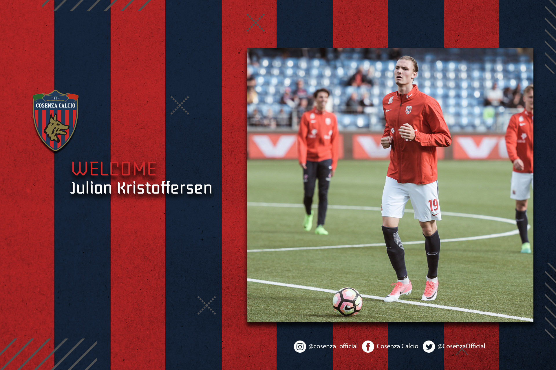 Julian Kristoffersen in rossoblù