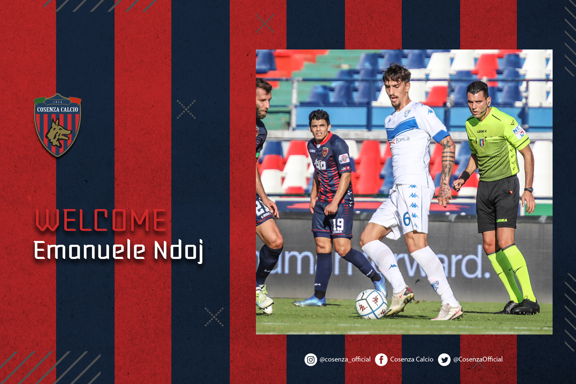 Emanuele Ndoj è un nuovo calciatore rossoblù