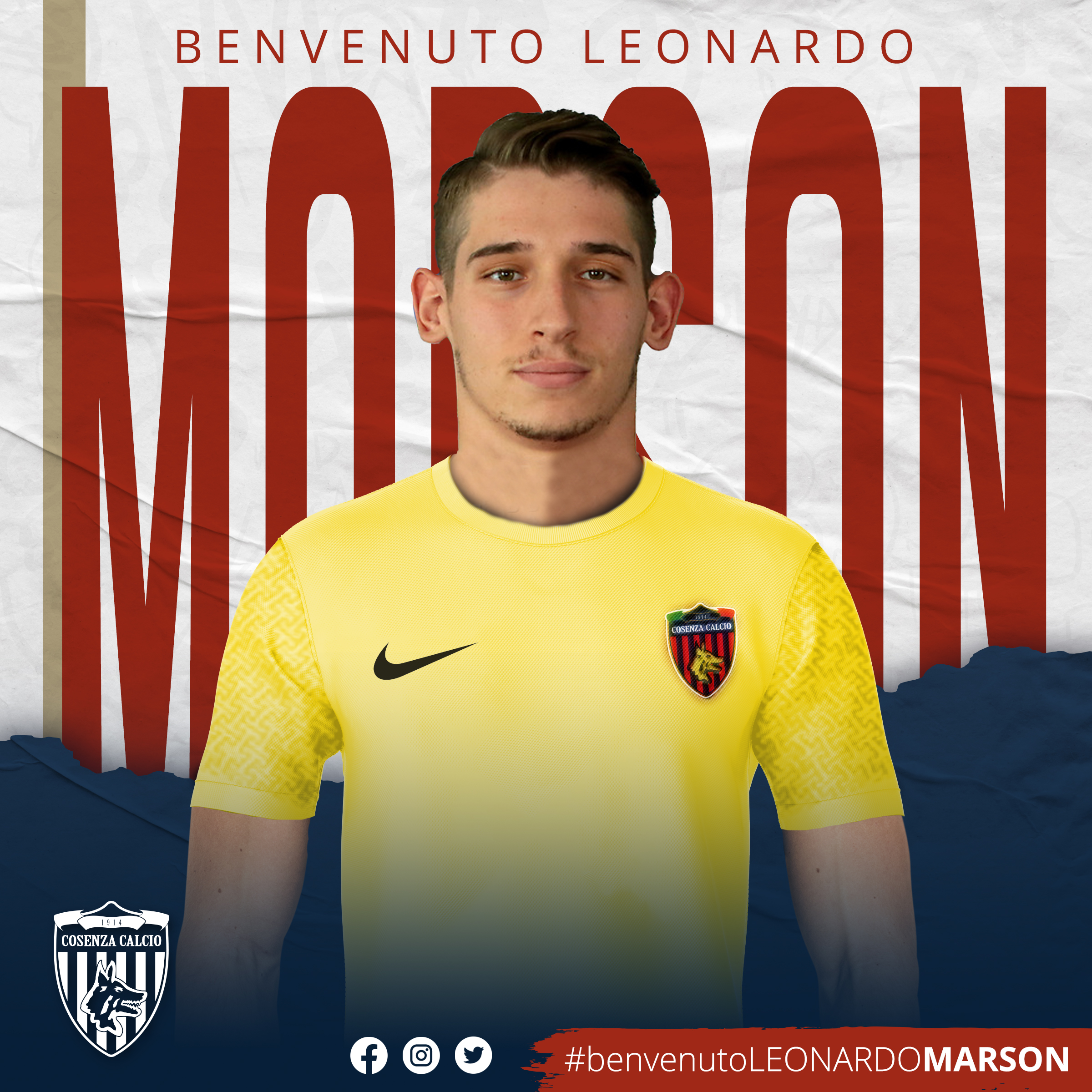 Il portiere Leonardo Marson è del Cosenza