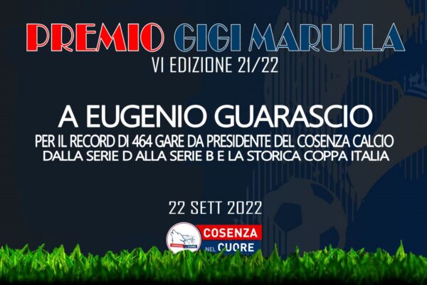 Gran Galà Premio Marulla, riconoscimenti al Presidente Guarascio e ad altri rossoblù