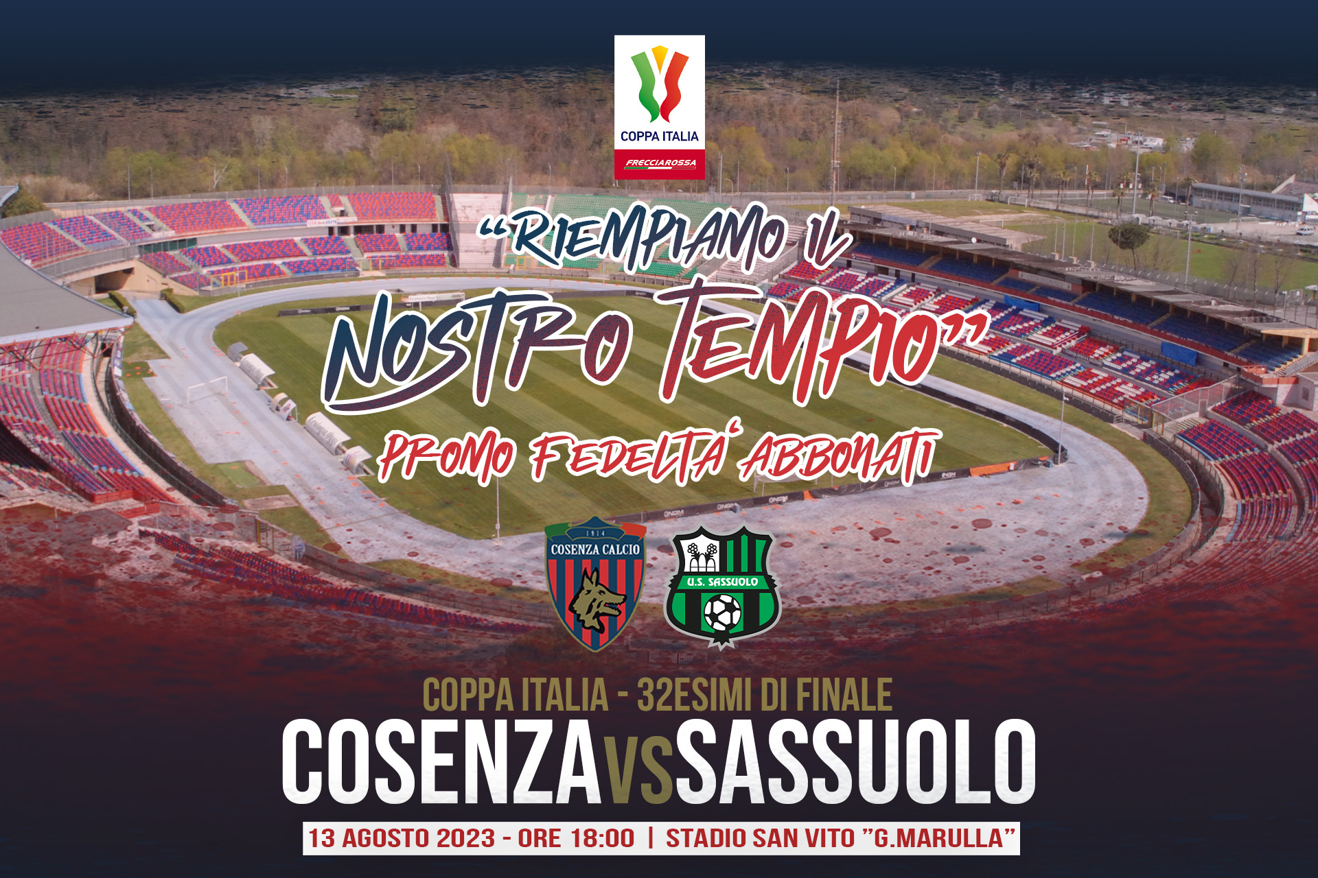 ๐ Previsto un afflusso importante, si invitano i sostenitori a giungere in anticipo al Marulla.