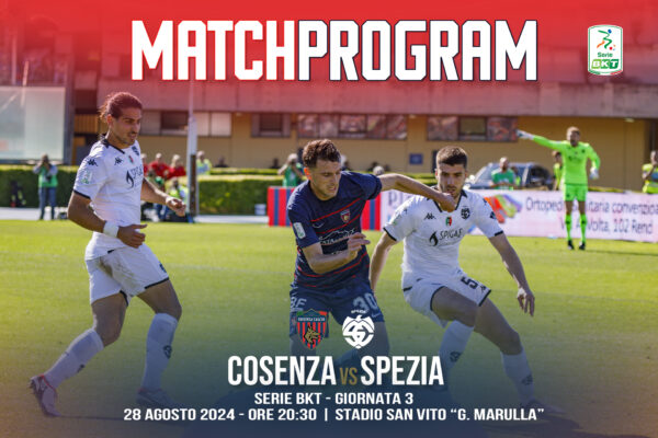 Il match program di Cosenza Spezia