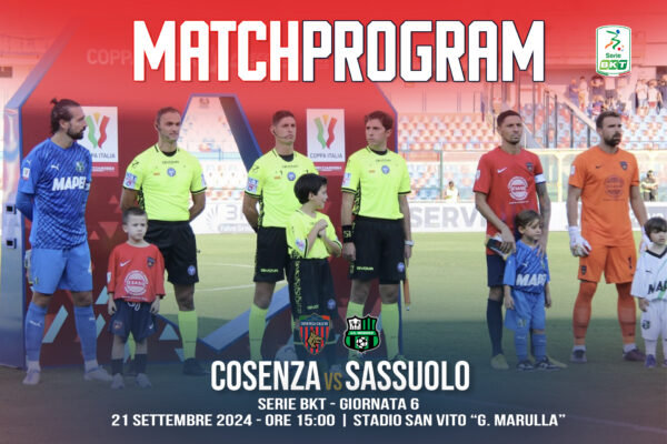 📝 Il match program di Cosenza – Sassuolo