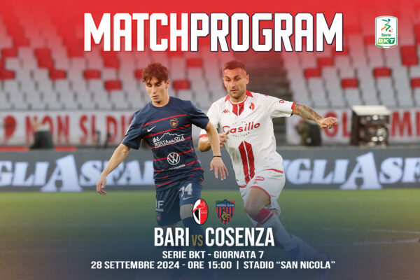 🔴🔵 Il match program di Bari – Cosenza