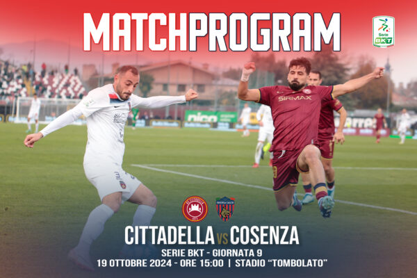 🔴🔵 Il Match Program di Cittadella – Cosenza