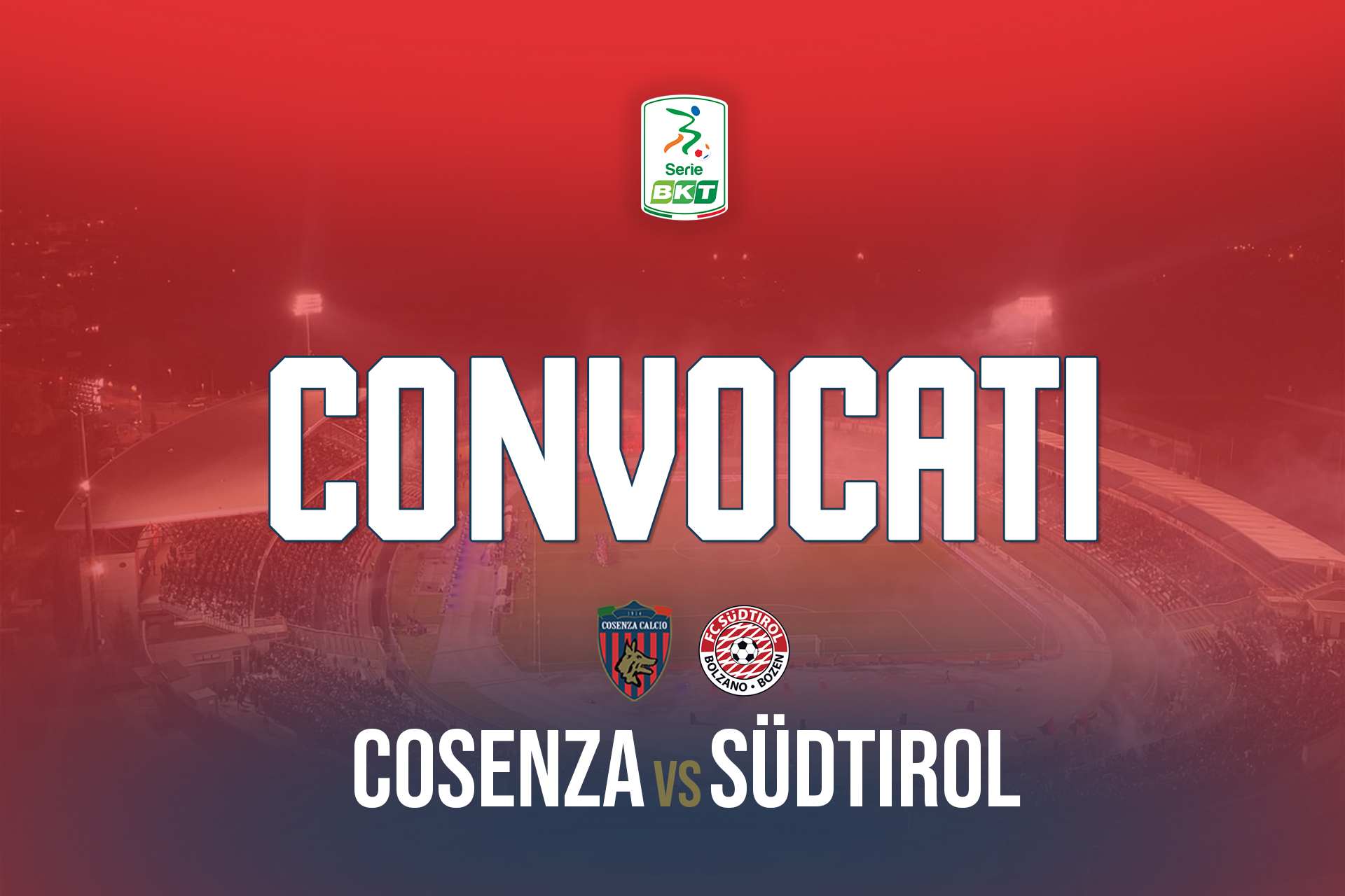 🔴🔵 I convocati per Cosenza – Südtirol