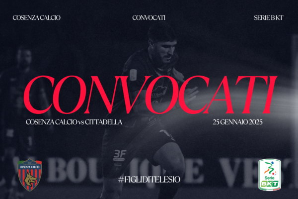 🔴🔵 I convocati per Cosenza – Cittadella