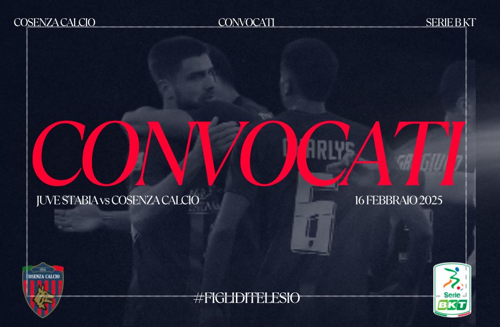 🔴🔵 I convocati per Juve Stabia – Cosenza