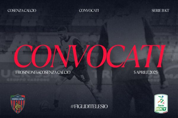 🔴🔵 I convocati per Frosinone – Cosenza