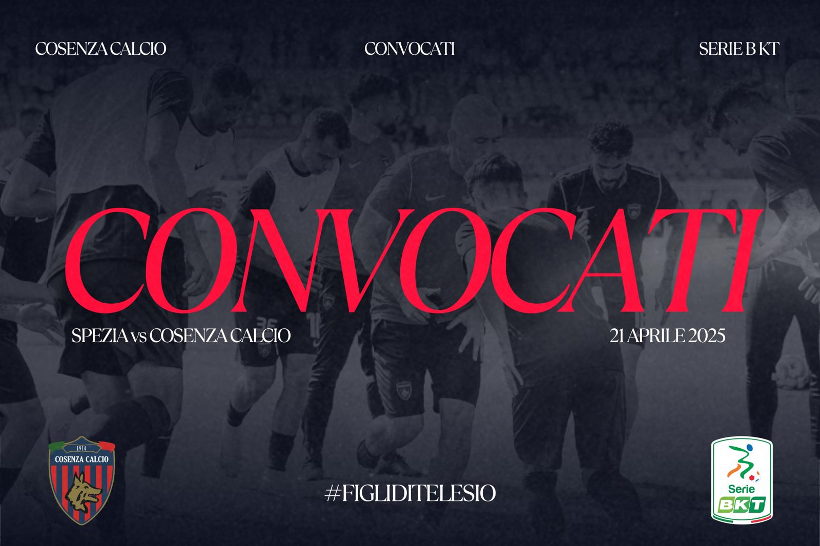 🔴🔵 I convocati per Spezia – Cosenza