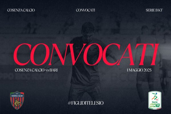 🔴🔵 I convocati per Cosenza – Bari