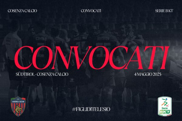 🔴🔵 I convocati per Südtirol – Cosenza