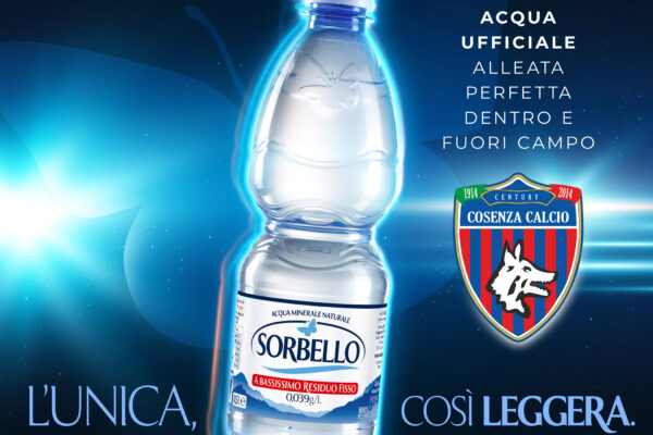 SORBELLO È ACQUA UFFICIALE DEL COSENZA CALCIO