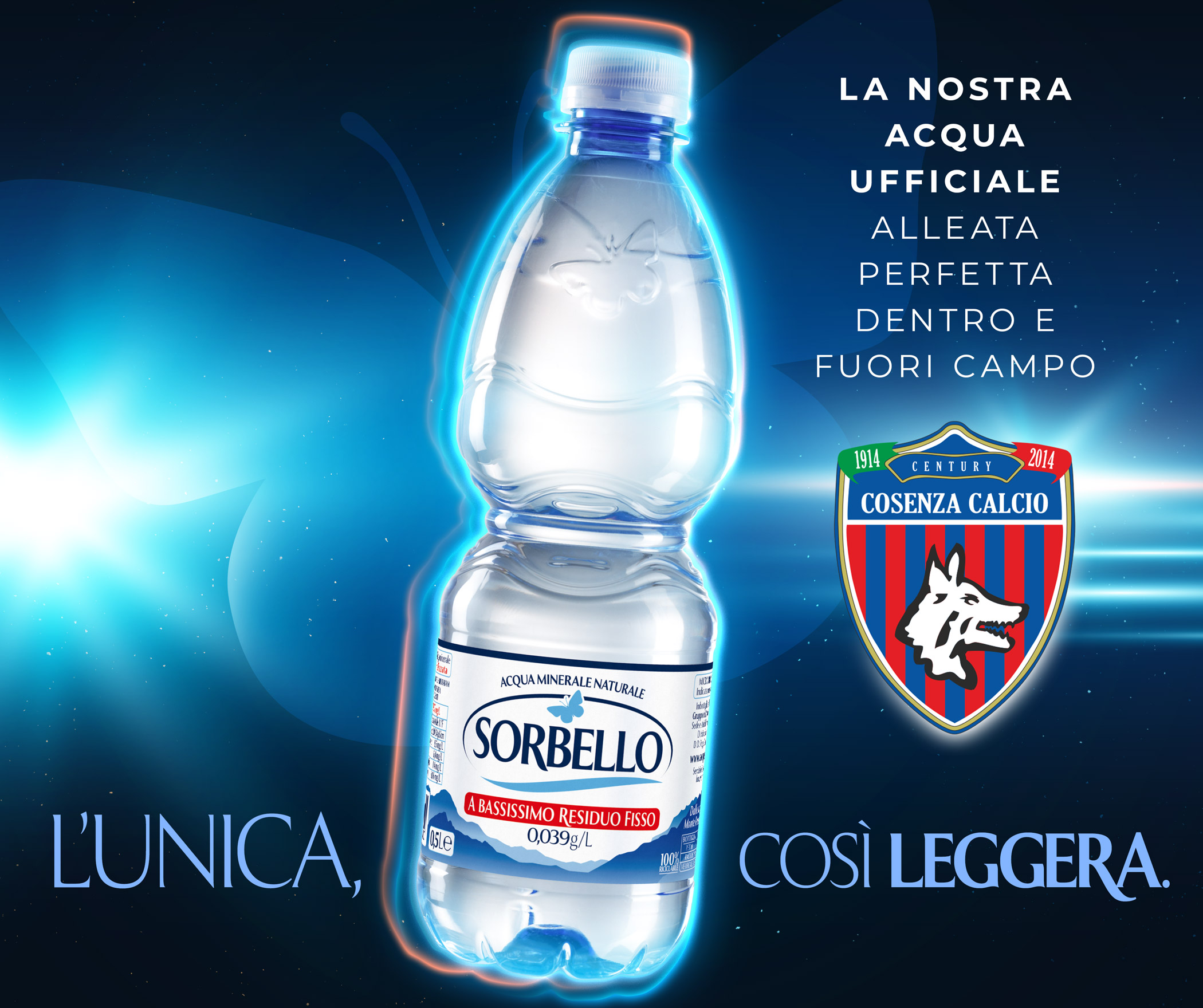 SORBELLO È ACQUA UFFICIALE DEL COSENZA CALCIO