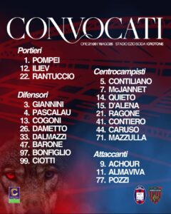 convocati cosenza